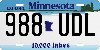 MN license plate 988UDL