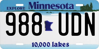 MN license plate 988UDN