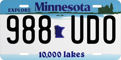 MN license plate 988UDO