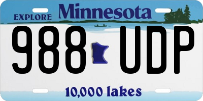 MN license plate 988UDP