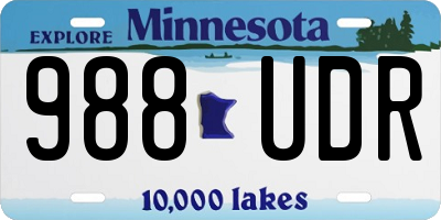 MN license plate 988UDR