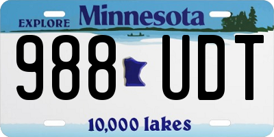 MN license plate 988UDT