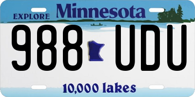 MN license plate 988UDU