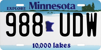 MN license plate 988UDW