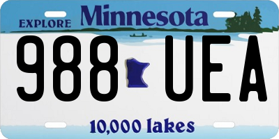 MN license plate 988UEA