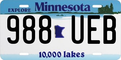 MN license plate 988UEB