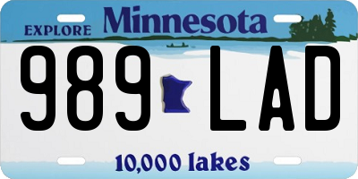 MN license plate 989LAD