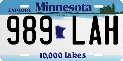 MN license plate 989LAH