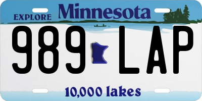 MN license plate 989LAP