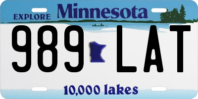 MN license plate 989LAT