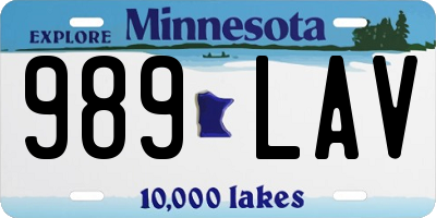 MN license plate 989LAV