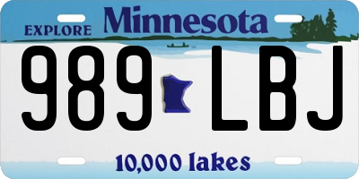 MN license plate 989LBJ