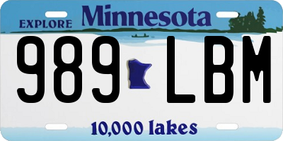 MN license plate 989LBM