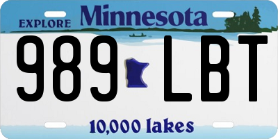 MN license plate 989LBT