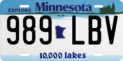 MN license plate 989LBV