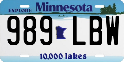 MN license plate 989LBW