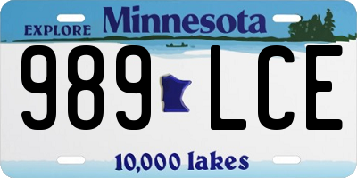 MN license plate 989LCE