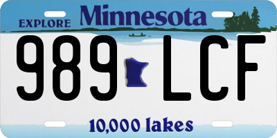 MN license plate 989LCF