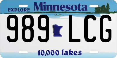 MN license plate 989LCG