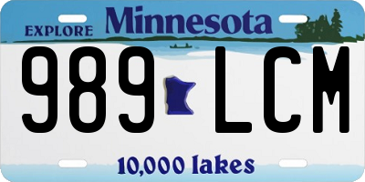 MN license plate 989LCM