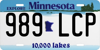 MN license plate 989LCP