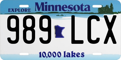 MN license plate 989LCX