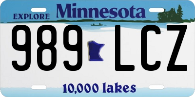 MN license plate 989LCZ