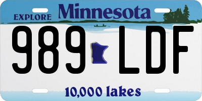 MN license plate 989LDF