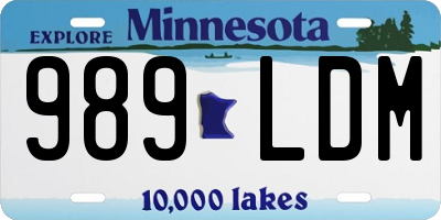 MN license plate 989LDM