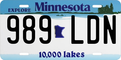 MN license plate 989LDN