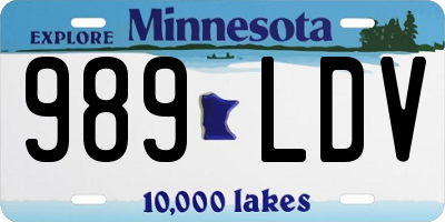MN license plate 989LDV