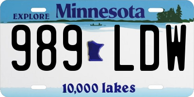 MN license plate 989LDW
