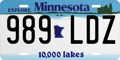 MN license plate 989LDZ
