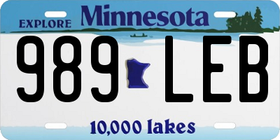 MN license plate 989LEB