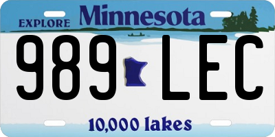 MN license plate 989LEC