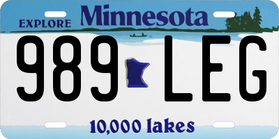 MN license plate 989LEG