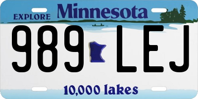 MN license plate 989LEJ
