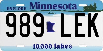 MN license plate 989LEK