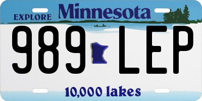 MN license plate 989LEP