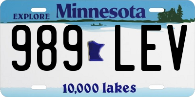 MN license plate 989LEV