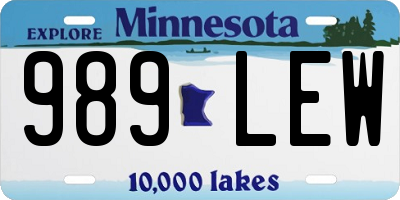 MN license plate 989LEW