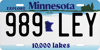 MN license plate 989LEY
