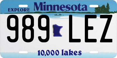 MN license plate 989LEZ