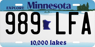 MN license plate 989LFA