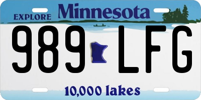MN license plate 989LFG