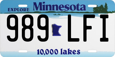 MN license plate 989LFI