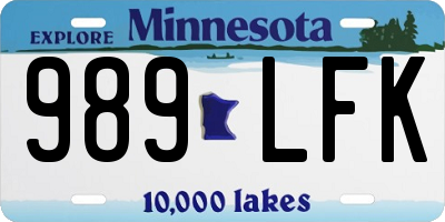 MN license plate 989LFK