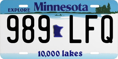 MN license plate 989LFQ