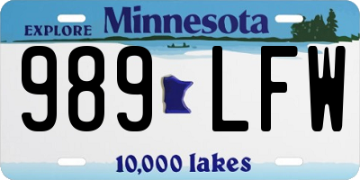 MN license plate 989LFW