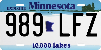 MN license plate 989LFZ